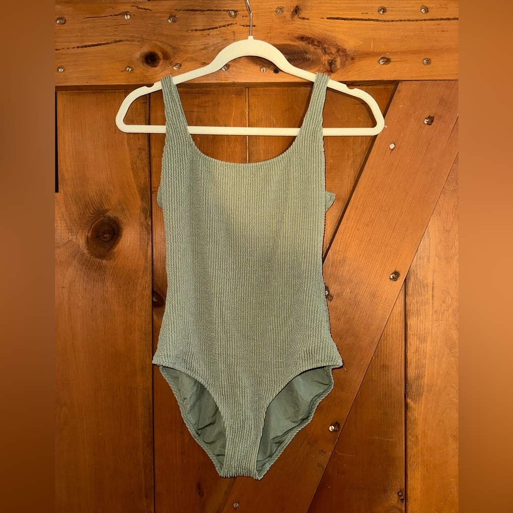 Aerie Green Ribbed One Piece Sz M